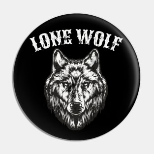 Lone Wolf Full Moon Biker Men Gift Pin