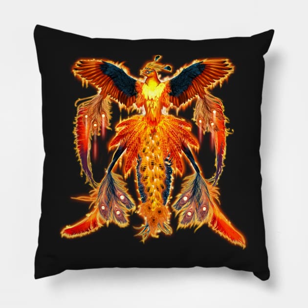 Phoenix Pillow by tattts