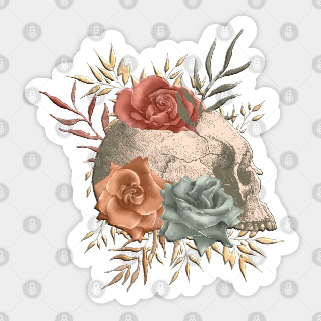 Floral Side Skull