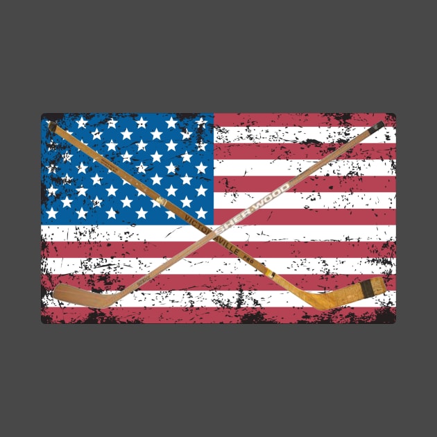 AMERICAN FLAG WITH HOCKEY STICKS by Cult Classics