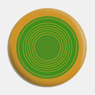 Intertwined orange and green circles Pin