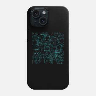 too many faces in sketch art Phone Case