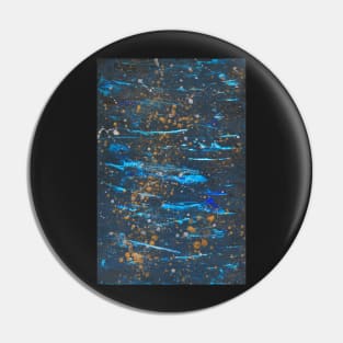 Abstract in Blue and Gold Pin