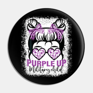 Purple Up For Military Kids Military Child Month Messy Bun Pin