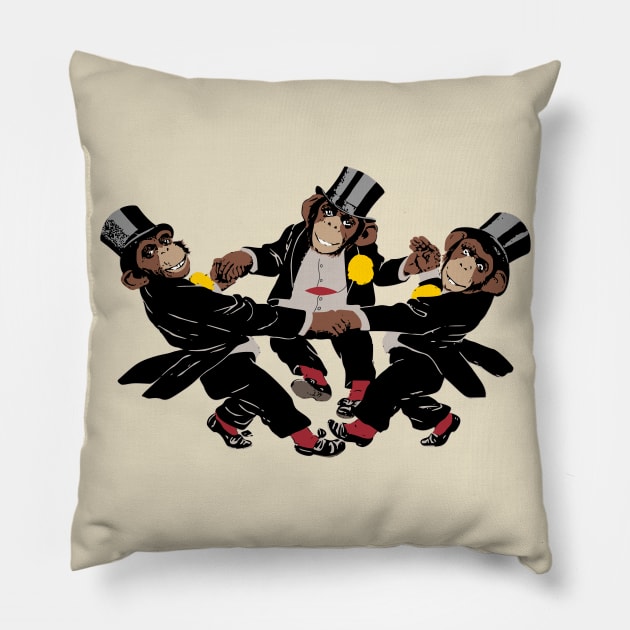 Dancing Monkeys Pillow by jintetsu