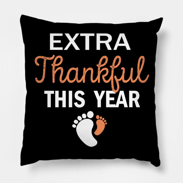 Pregnancy reveal thanksgiving baby announcement  gift Pillow by NIKA13