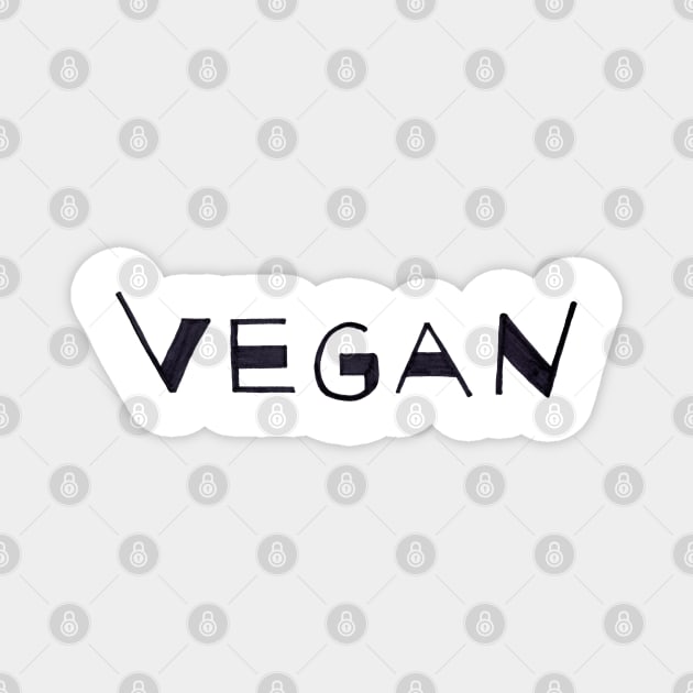 VEGAN - Cool Original Hand Lettered Design Magnet by VegShop