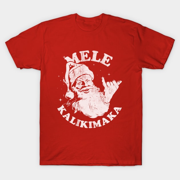 Retro Christmas Mele Kalikimaka Santa Shaka Hawaii T-Shirt Retro Christmas Mele Kalikimaka Santa Shaka Hawaii T-Shirt