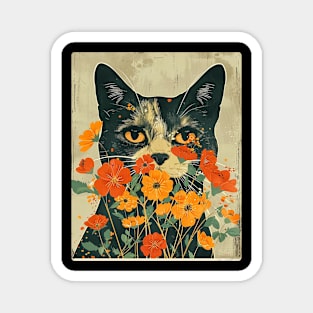 Persian Cat Flowers Art Cat Lover Gift Idea Magnet