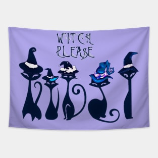 Witch Please! Vintage Witch Cats Tapestry