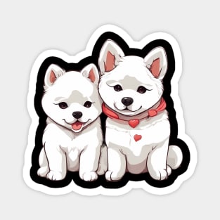 white akita dog Magnet