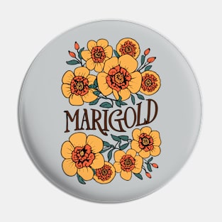 Marigold vintage flowers Pin