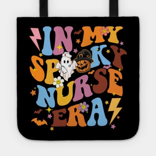 Retro In My Spooky Nurse Era Funny Spooky Nurse Halloween Tote