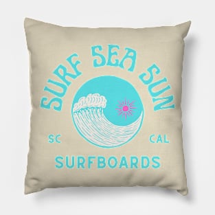 surf groovy design blue Pillow