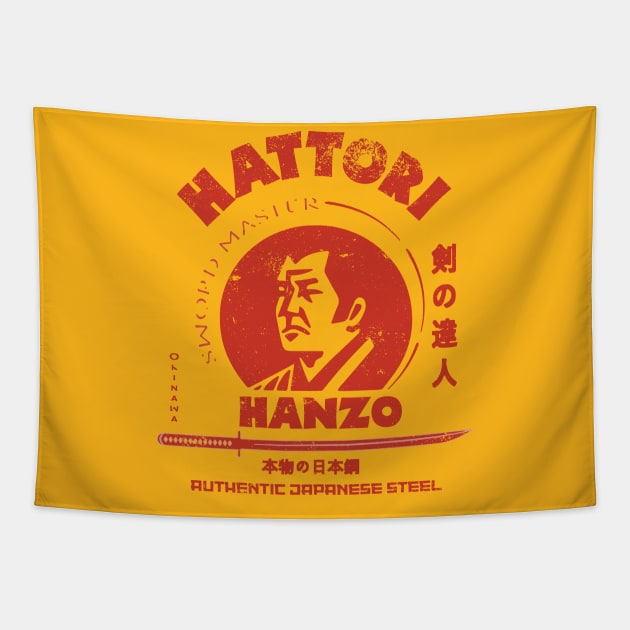 Hattori Hanzo Sword And Sushi Vintage Design Tapestry by Nostalgia Avenue