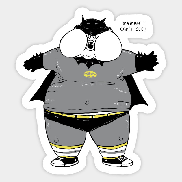Fat Bat Boy Batman Sticker TeePublic