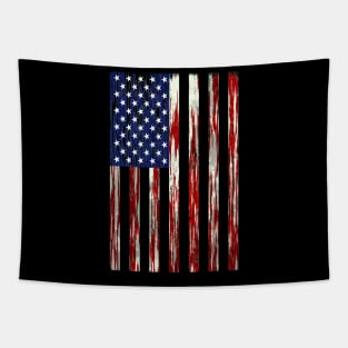 USA American Flag Distressed Design Tee Tapestry