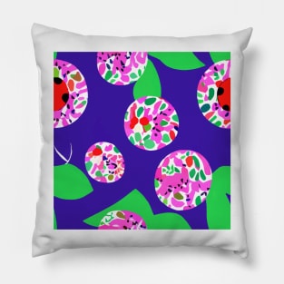 Purple, pink and green retro abstract Pillow