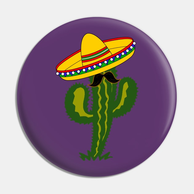 Funny Mexican Cactus Pin by Scar