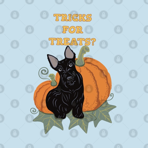 Scottie Dog Halloween Trick or Treat by Janpaints