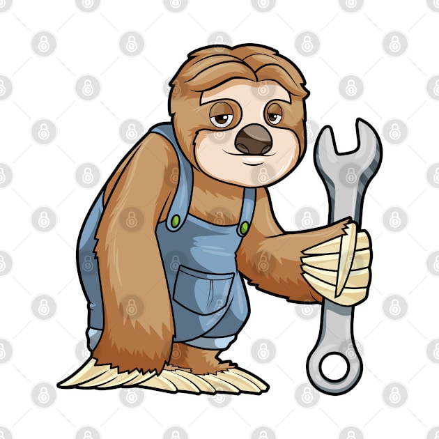 Sloth as Craftsman with Wrench by Markus Schnabel