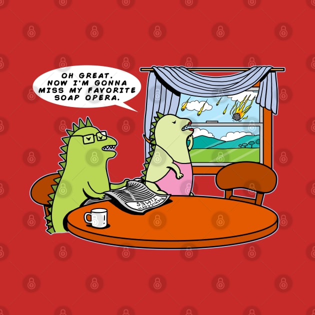 Funny Cute Kawaii Dinosaur Couple Apocalypse Extinction Funny Cartoon by BoggsNicolas