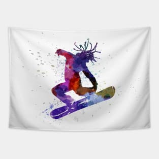 young snowboarder Tapestry