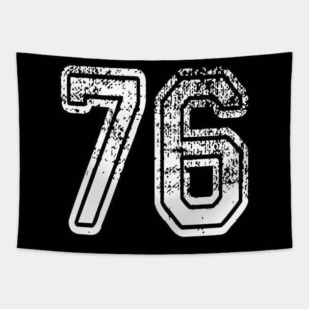 Number 76 Grungy in white Tapestry by Sterling