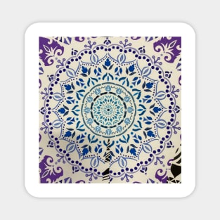 Purple and Blue Mandala Magnet