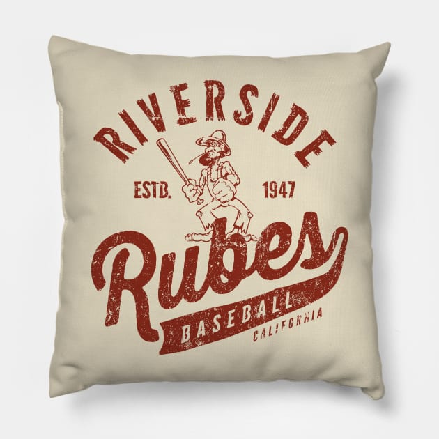 Riverside Rubes Baseball Pillow by MindsparkCreative