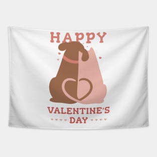 Happy Valentines Pets Tapestry