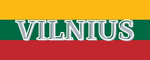 Vilnius City in Lithuania Flag Colors Stripes Kids T-Shirt by aybe7elf