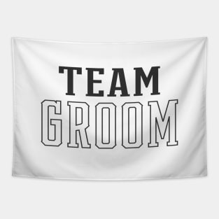 Simple Team Groom Wedding Typography Tapestry