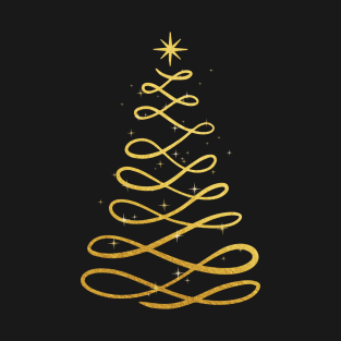 Golden Christmas Tree T-Shirt