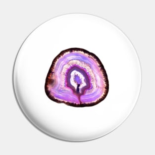 Purple agate mineral cross section Pin