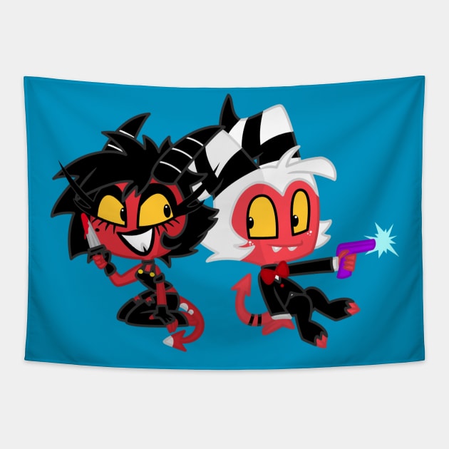 Millie and Moxxie Tapestry by coleenfielding@yahoo.com