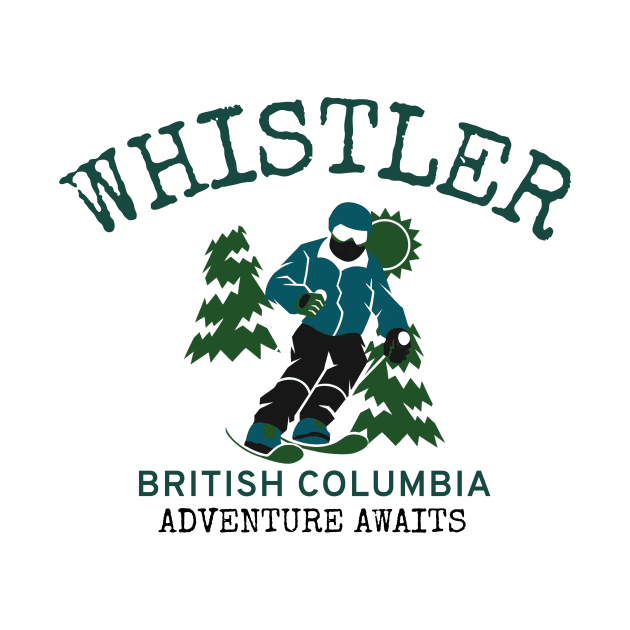 Whistler, British Columbia Skiing by Mountain Morning Graphics