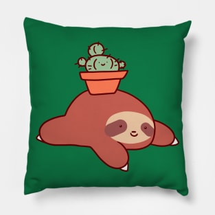 Sloth and Cactus Pillow