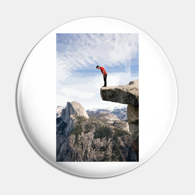 Alex Honnold Half Dome Painting Pin by gktb