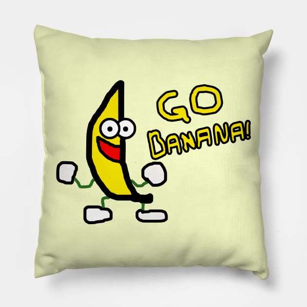 Go Banana Pillow by Nerd_art