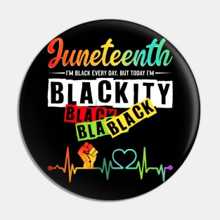 Juneteenth Blackity Heartbeat Black History African America Pin