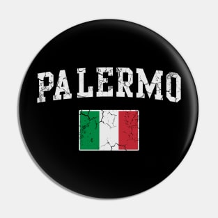 Palermo Italy Flag Italia Italian Vintage Fade Pin