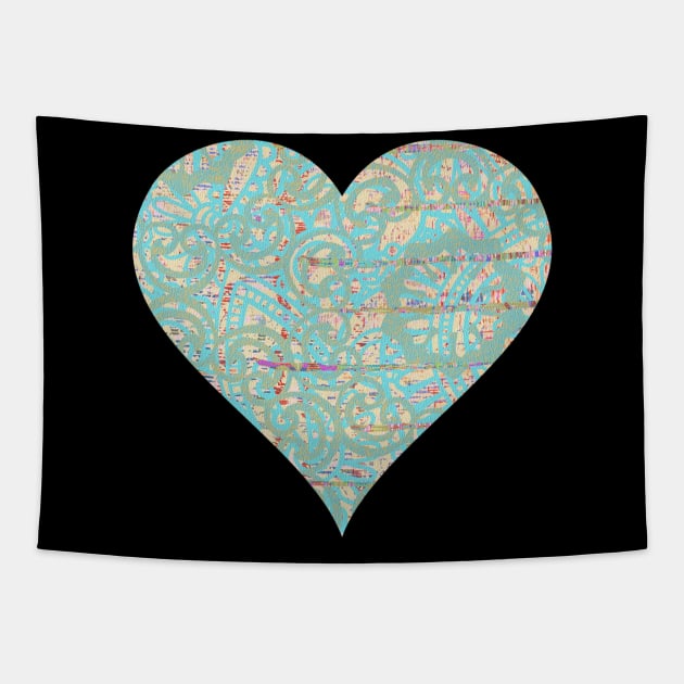 Ashram Heart, Heart Mask, Yoga Heart, Asian Heart, Persian Heart Tapestry by Style Conscious