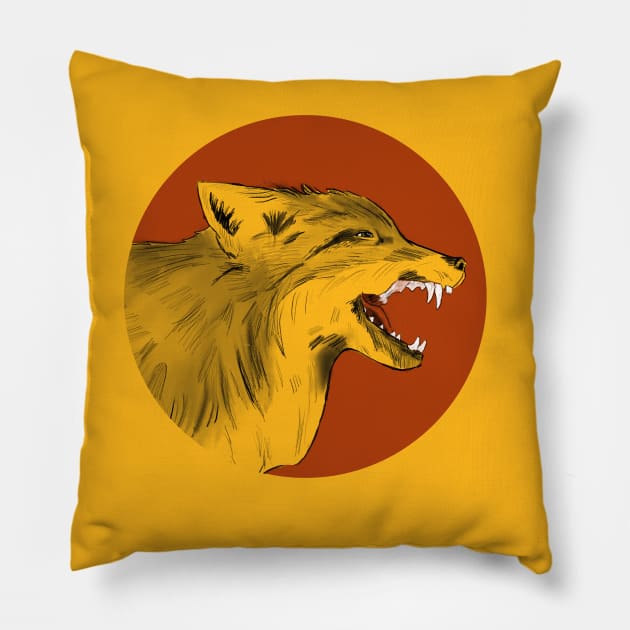 Fox Fight Pillow by Little Birds