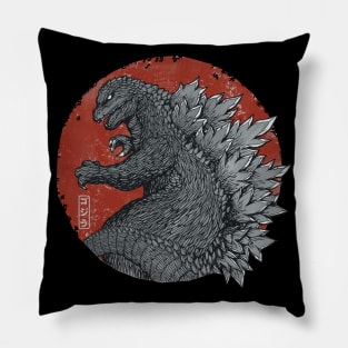 chibi godzilla red moon Pillow