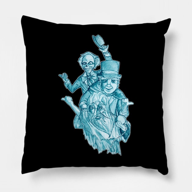 The Hitchhiking Ghosts Pillow by VintageGrim