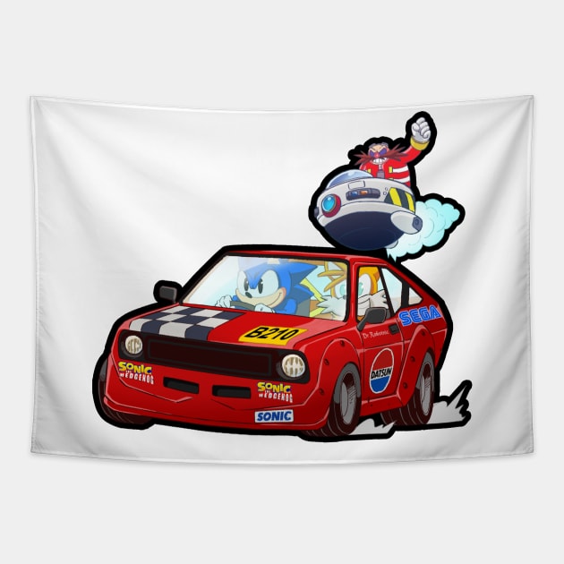 Sonic Datsun Fanart Tapestry by marbotz