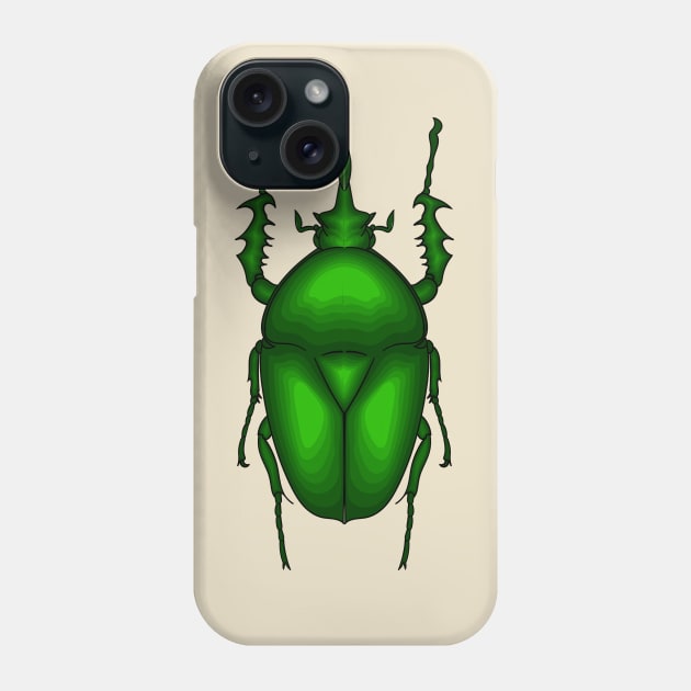 Mecynorhina torquata bug cartoon illustration Phone Case by Cartoons of fun