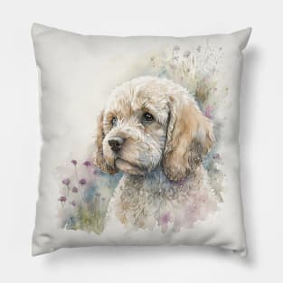 Cockapoo -- Original Watercolour Art Pillow