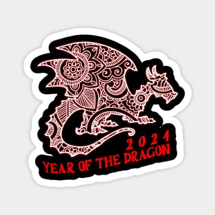 2024 Year of the Dragon, Hello 2024, Year of the Dragon 2024, Happy New Year 2024 Magnet